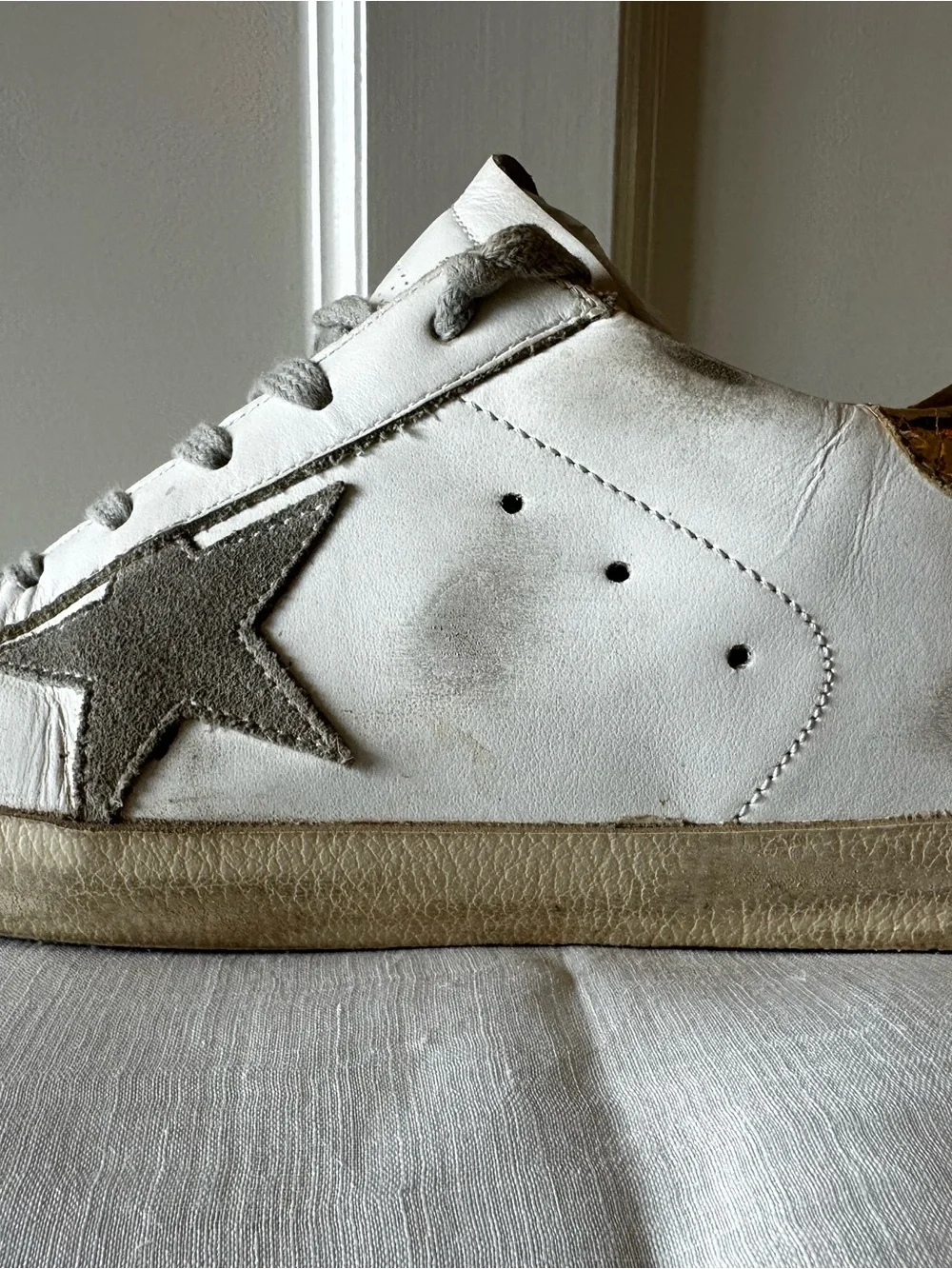 Golden Goose suede gold